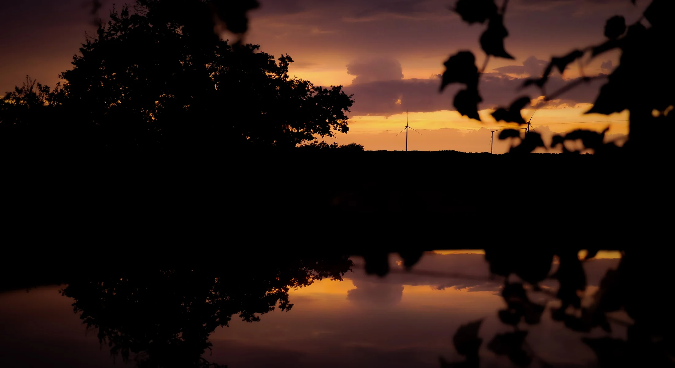Dernière lumière sur un paysage naturel